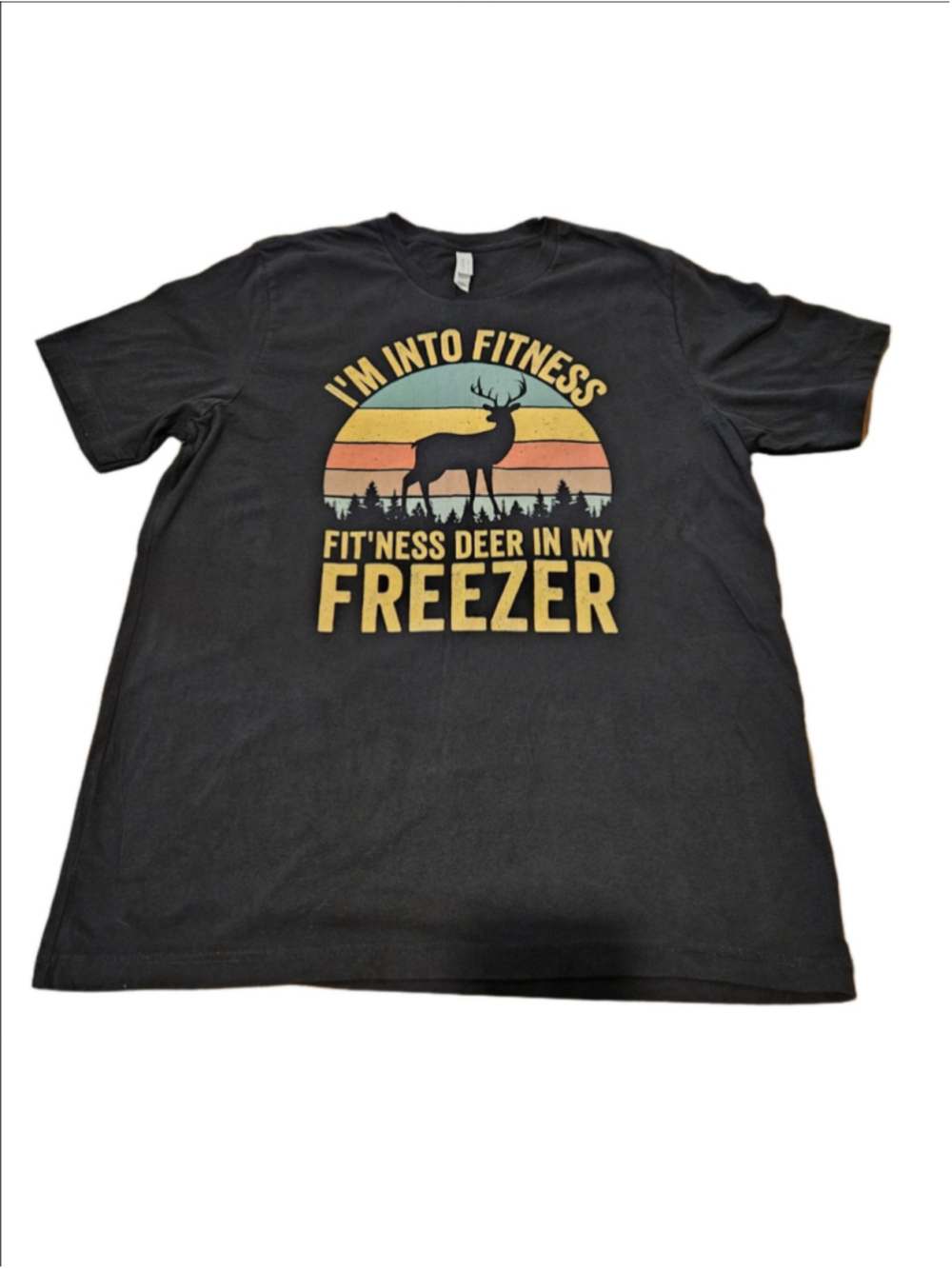 Men's Bella+Canvas Fitness Deer Graphic Tee Black XL